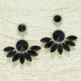 87301, ROUND N MARQUISE RHINESTONE EVENING EARRING