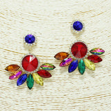 87301, ROUND N MARQUISE RHINESTONE EVENING EARRING
