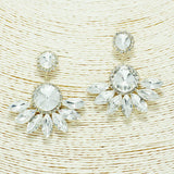 87301, ROUND N MARQUISE RHINESTONE EVENING EARRING