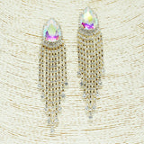87302, TEARDROP N CRYSTAL RHINESTONE DROP EARRING