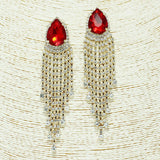87302, TEARDROP N CRYSTAL RHINESTONE DROP EARRING