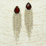 87302, TEARDROP N CRYSTAL RHINESTONE DROP EARRING