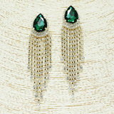 87302, TEARDROP N CRYSTAL RHINESTONE DROP EARRING