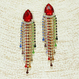 87302, TEARDROP N CRYSTAL RHINESTONE DROP EARRING