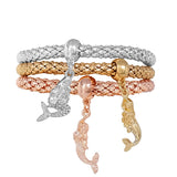 87324, MERMAID CHARM 3PC STRETCH BRACELET SET