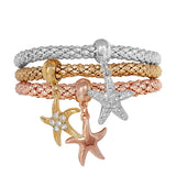 87326, STARFISH CHARM 3PC STRETCH BRACELET SET