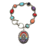 87332, WESTERN CONCHO CHARM TOGGLE BRACELET