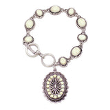 87332, WESTERN CONCHO CHARM TOGGLE BRACELET