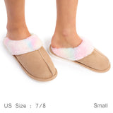 87340, *SMALL* SHEEPSKIN SLIPPERS WITH MULTI PATTERN TRIM
