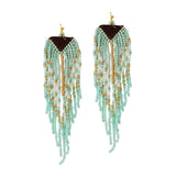 87350, FRINGE SEED BEAD EARRING