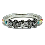 87352, WESTERN CONCHO W/ TURQUOISE BEAD STRETCH BRACELET