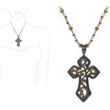 87363, CROSS TAILORED FILIGREE W/ RHINESTONE NECKLACE