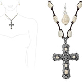 87364, WESTERN CROSS SEMI PRECIOUS STONE NECKLACE