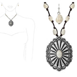 87365, WESTERN CONCHO SEMI PRECIOUS STONE NECKLACE