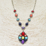 87372, WESTERN SEMI PRECIOUS STONE NECKLACE