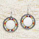 87375, WESTERN ROUND SEMI PRECIOUS STONE EARRING