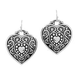 87384, HEART FILIGREE METAL EARRING