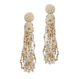 87391, SEED BEADED TASSEL EARRING