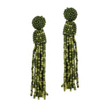 87391, SEED BEADED TASSEL EARRING