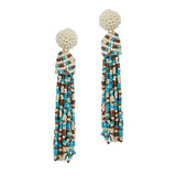 87391, SEED BEADED TASSEL EARRING