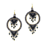 87392, GEOMETRIC SEED BEADED EARRING