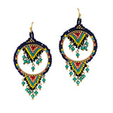 87392, GEOMETRIC SEED BEADED EARRING