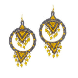87392, GEOMETRIC SEED BEADED EARRING