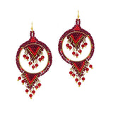 87392, GEOMETRIC SEED BEADED EARRING