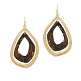 87393, GEOMETRIC CORK CUT OUT EARRING