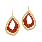 87393, GEOMETRIC CORK CUT OUT EARRING