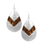 87394, METAL PLATING CORK EARRING