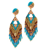 87396, FRINGE SEED BEADED EARRING