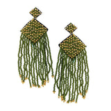 87398, FRINGE SEED BEADED EARRING
