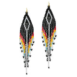 87399, WESTERN FRINGE SEED BEADED EARRING