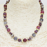 87415, HANDMADE SEMI PRECIOUS STONE BEAD NECKLACE