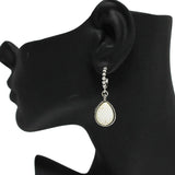 87449, WESTERN TEARDROP SEMI STONE HOOP EARRING