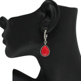 87449, WESTERN TEARDROP SEMI STONE HOOP EARRING