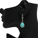 87449, WESTERN TEARDROP SEMI STONE HOOP EARRING
