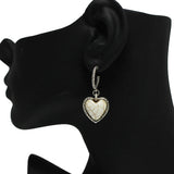 87450, WESTERN HEART SEMI STONE HOOP EARRING