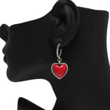 87450, WESTERN HEART SEMI STONE HOOP EARRING