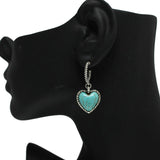 87450, WESTERN HEART SEMI STONE HOOP EARRING