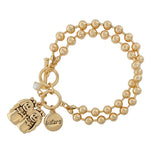 87465, SISTER INSPIRED BALL CHAIN TOGGLE BRACELET
