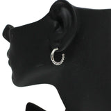 87506, TEXTURED METAL POST HOOP EARRING