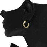 87506, TEXTURED METAL POST HOOP EARRING