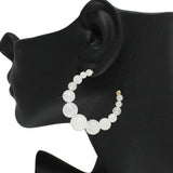 87507, SEMI PRECIOUS STONE HOOP EARRING