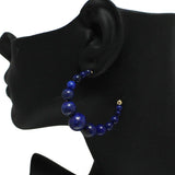 87507, SEMI PRECIOUS STONE HOOP EARRING