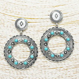 87527, WESTERN ANTIQUE ROUND EARRING