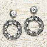 87527, WESTERN ANTIQUE ROUND EARRING