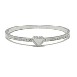 87539, PAVE HEART STAINLESS STEEL BRACELET