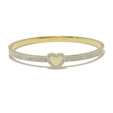 87539, PAVE HEART STAINLESS STEEL BRACELET